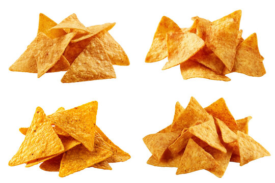 tortilla chips set isolated on transparent background - design element cut-out object