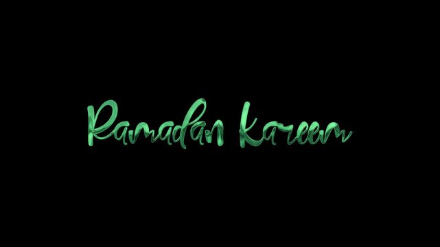 Phrase ramadan kareem in cursive green font. Suitable for social media posts, posters, greeting cards, digital artwork, and banners.