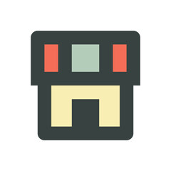 Obraz premium Vector illustration of a computer medical first aid kit icon with red cross symbol on abstract background with red squares