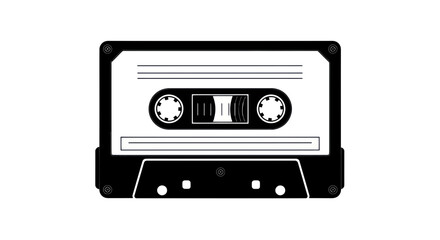 Obraz premium Retro audio cassette tape icon, vintage music storage, nostalgia symbol