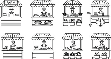 Vector illustration set of diverse urban buildings featuring modern glass skyscrapers residential family house apartment block and small retail storefront shops for city architecture © Moyuri