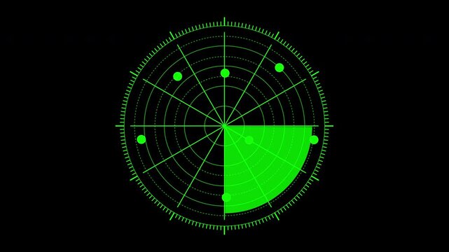 Military search system with detected objects, suitable for technology, surveillance, defense, monitoring, and security concepts in design projects.