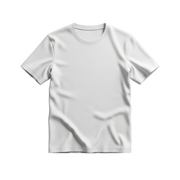 Minimalist plain white t-shirt on white background isolated on transparent background