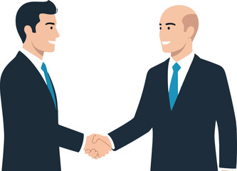 Two business professionals shaking hands in a gesture of agreement and partnership