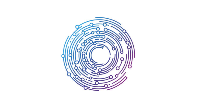 Circular Digital Technology Background Featuring Futuristic Data Ring Cyber Network Connection Artificial Intelligence Inspired Interface Innovation Concept Abstract High Tech Graphic Modern Technolog