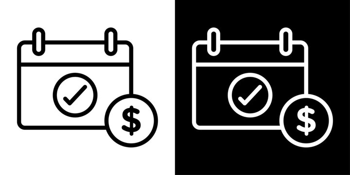 Subscription icon representing recurring payment, membership plan, monthly billing, auto renewal, and finance app interface.