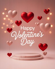 valentines day card with hearts