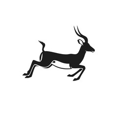 Obraz premium Stylized Silhouette of a Gazelle in Motion.