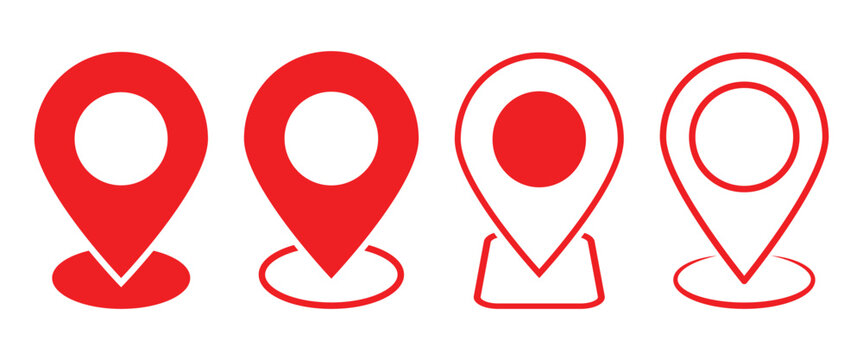 Flat vector GPS, Map location pin designed are used for pinpoint specific locations, digital and physical maps and real-time location tracking in delivery or taxi apps.