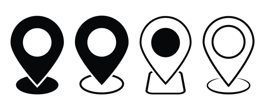 Location Pin Point Logo can be used for Digital Mapping, Navigation and tracking system. Simple  vector illustration isolated on white background.