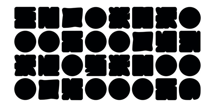 Black shapes on white background abstract geometric
