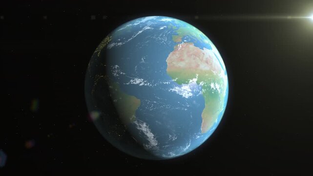 Location and map of Nigeria on the surface of the earth at day.
