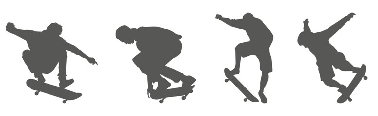 Skateboarder silhouette set performing tricks © Imran