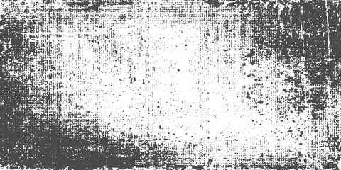 Naklejka premium Grunge Texture of Coarse Cloth with Diagonal Fibers, Black White Distressed Overlay, Vintage Stamp Effect, Transparent Background.
