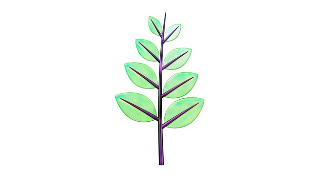 Stylized Green Leafy Branch