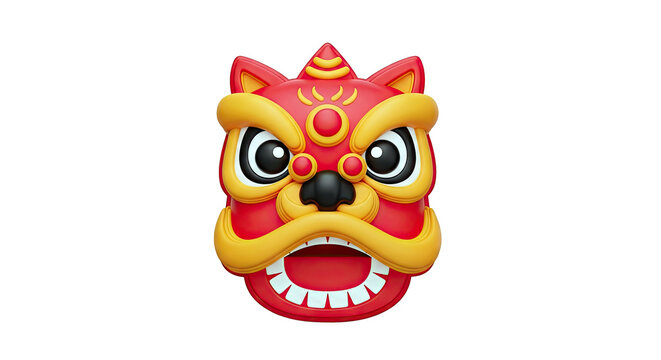 Stylized 3D Chinese Lion Dance Head