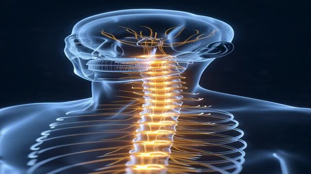 Human Spine and Nervous System Anatomy.