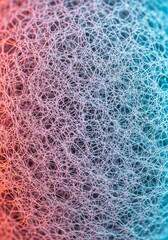 Detailed structural view of a nanoscale transparent atomic mesh material revealing advanced futuristic engineering technology, durable, lattice, atomic