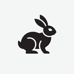 Fototapeta premium Single black and white rabbit 