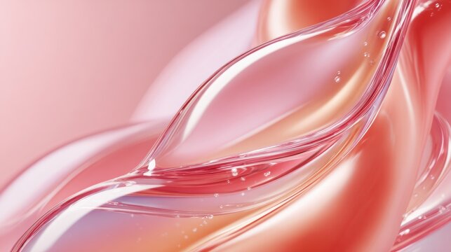 Transparent Liquid Movement in Skincare Background with High Fidelity