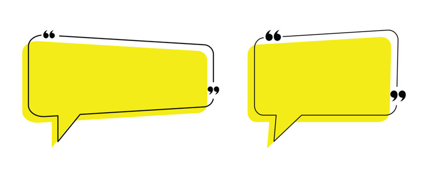 A visually appealing trio of empty quote boxes in distinct colors.  Communication or suggestion testimonial in chat bubble design. Bubble testimonial banner, quote.