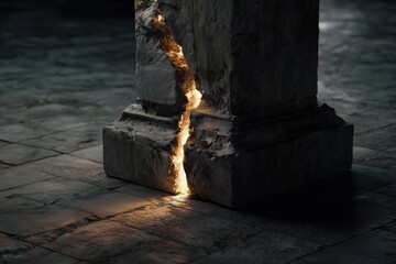 Cracked Pillar with Escaping Energy