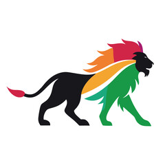 Obraz premium A dynamic lion silhouette in vector format feature 