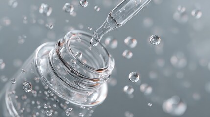 High Fidelity 3D Render of Cosmetic Biotech Ingredients in Liquid