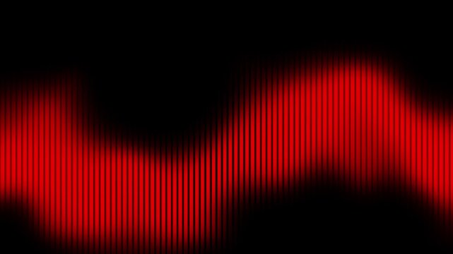 Abstract red vertical lines forming a waving pattern on black background