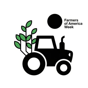 Future Farmers of America Week tractor and plant illustration