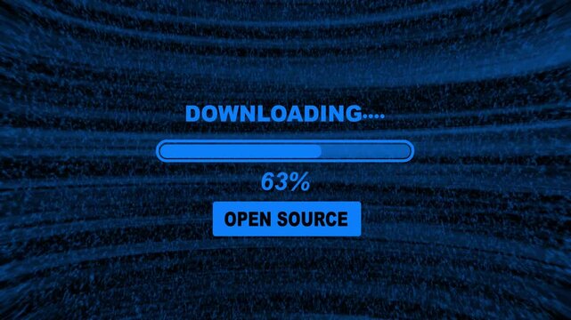 Open source download animation. loading porn progress bar with percent number.