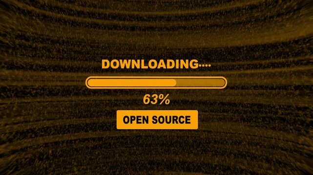 Open source download animation. loading porn progress bar with percent number.