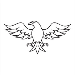 Obraz premium Eagle line art victor art white background