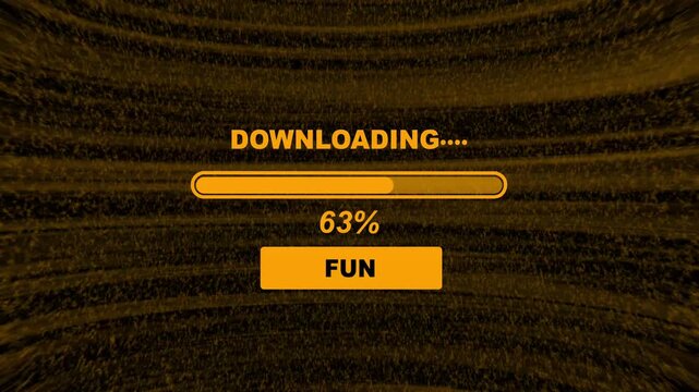 Downloading fun loading animation. loading porn progress bar with percent number.