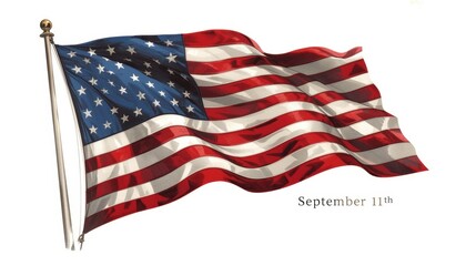 Fototapeta premium A detailed illustration of the american flag waving in the wind