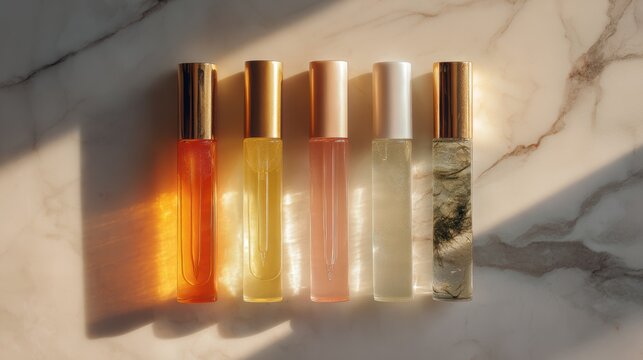Translucent Cosmetics with Liquid Formulations in Elegant Bottles