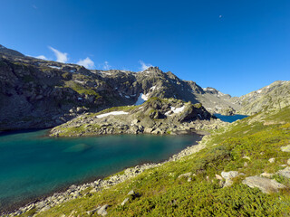 Bellacomba mountain lake in La Thuile, Aosta valley, Italy