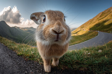 close up of rabbit face