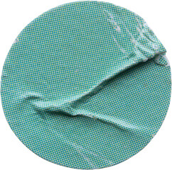 Blank blue round adhesive paper sticker label isolated on white background