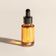 Naklejka premium Amber serum dropper bottle isolated on white background