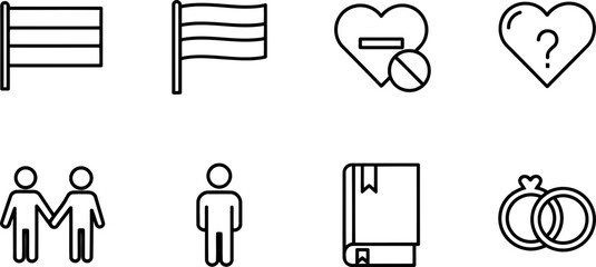 Aromantic Spectrum Awareness Week icons vector set