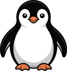 Fototapeta premium Cute penguin animal vector on white background.