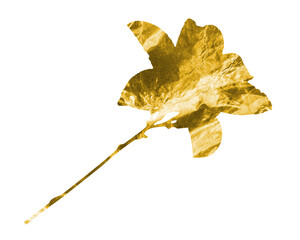 Naklejka premium High-resolution isolated gold foil rose with realistic crumpled texture. Elegant metallic floral asset for luxury branding, weddings, and greeting cards.