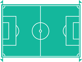 Soccer field diagram with boundaries and goals © sumana