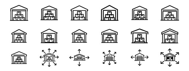 Warehouse and Logistics Line Icons Collection