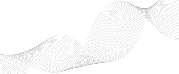 Abstract white and gray background. Abstract linear flowing particles future technology concept abstract wave curve lines banner.