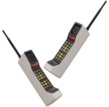 Retro Motorola Dynatac vintage mobile phone - 80s Cellphone - different angles