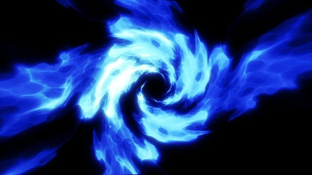 blue fire flame line spiral effects animation