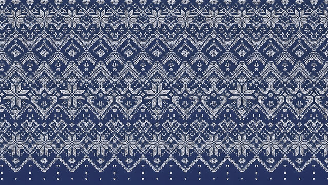 Blue and White Nordic Knit Pattern Background knitting