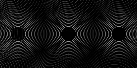 Create a bold look with a centric circle background featuring vector graphics of sound waves. The black and white color ring and spinning circle target add a modern touch. © Anam